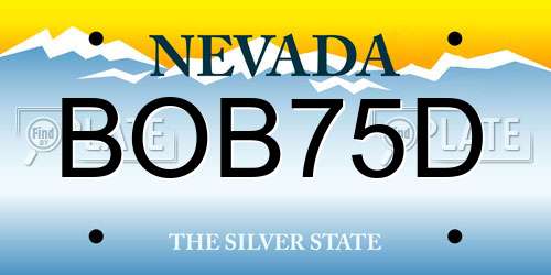 BOB75D Nevada License Plate