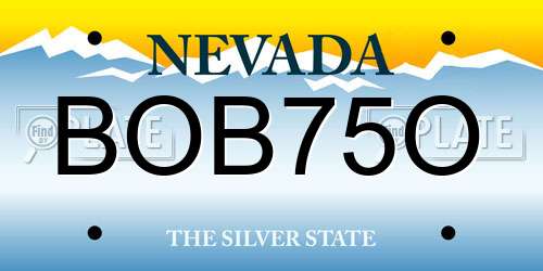 BOB75O Nevada License Plate