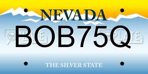 BOB75Q Nevada License Plate