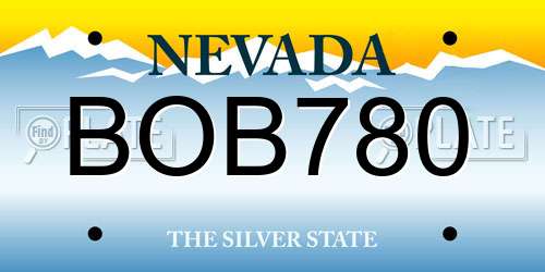 BOB780 Nevada License Plate