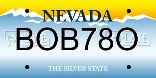 BOB78O Nevada License Plate