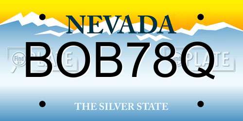 BOB78Q Nevada License Plate