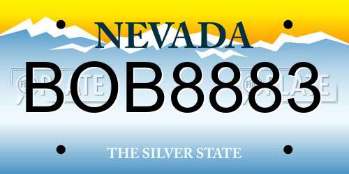 BOB8883 Nevada License Plate