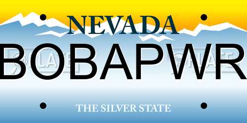 BOBAPWR Nevada License Plate