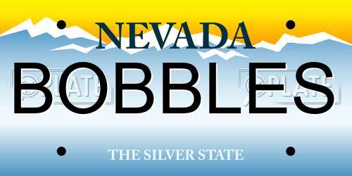 BOBBLES Nevada License Plate