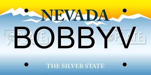 BOBBYV Nevada License Plate