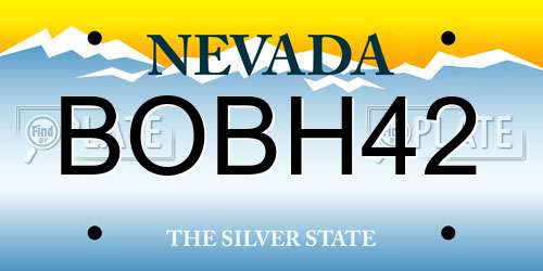 BOBH42 Nevada License Plate