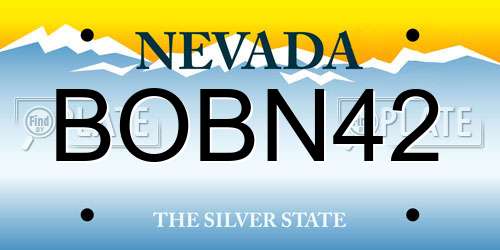 BOBN42 Nevada License Plate