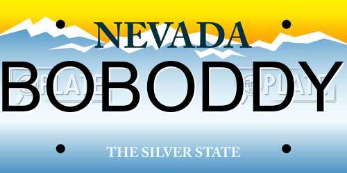BOBODDY Nevada License Plate