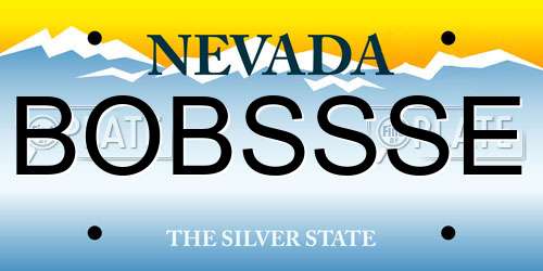 BOBSSSE Nevada License Plate