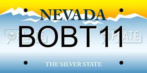 BOBT11 Nevada License Plate