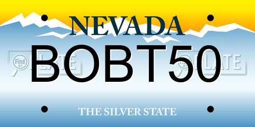 BOBT50 Nevada License Plate