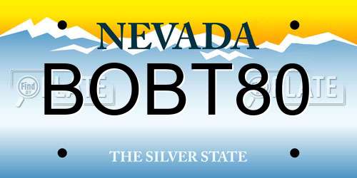 BOBT80 Nevada License Plate