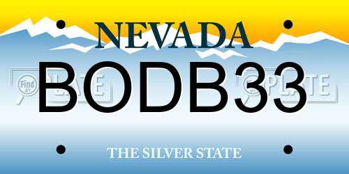 BODB33 Nevada License Plate