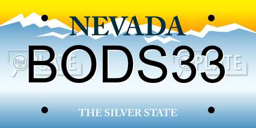 BODS33 Nevada License Plate