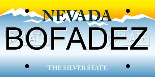 BOFADEZ Nevada License Plate
