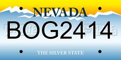 BOG2414 Nevada License Plate