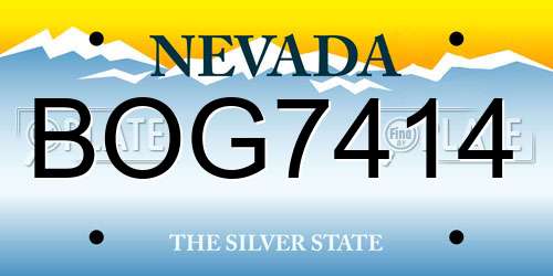 BOG7414 Nevada License Plate
