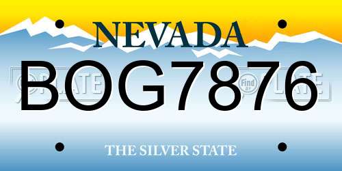 BOG7876 Nevada License Plate