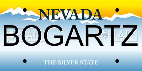 BOGARTZ Nevada License Plate