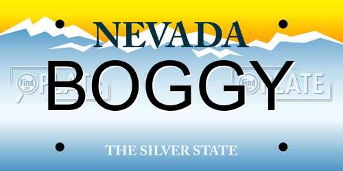 BOGGY Nevada License Plate