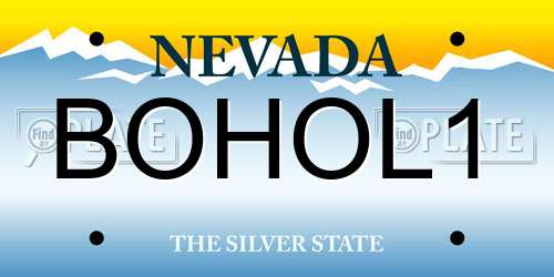 BOHOL1 Nevada License Plate