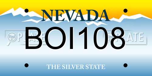 BOI108 Nevada License Plate
