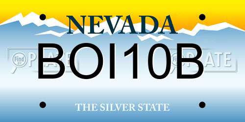 BOI10B Nevada License Plate