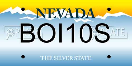 BOI10S Nevada License Plate