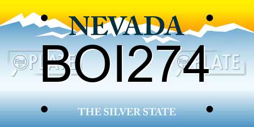BOI274 Nevada License Plate