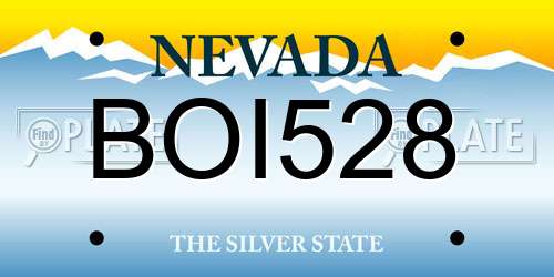BOI528 Nevada License Plate