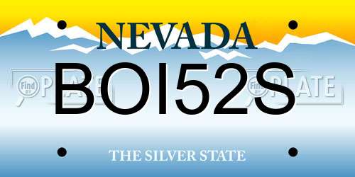 BOI52S Nevada License Plate