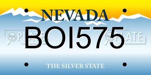 BOI575 Nevada License Plate