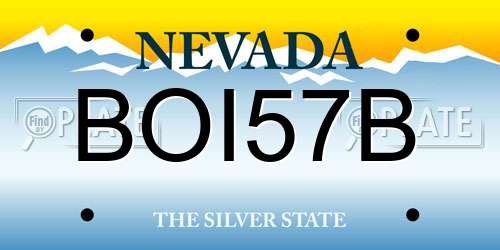 BOI57B Nevada License Plate
