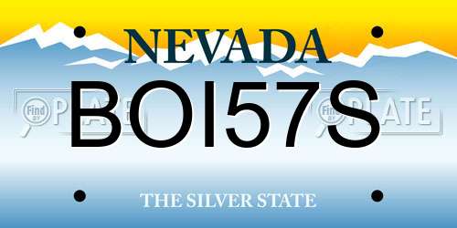BOI57S Nevada License Plate