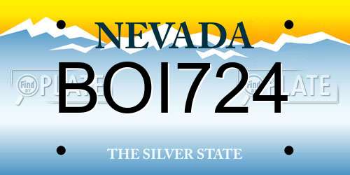 BOI724 Nevada License Plate