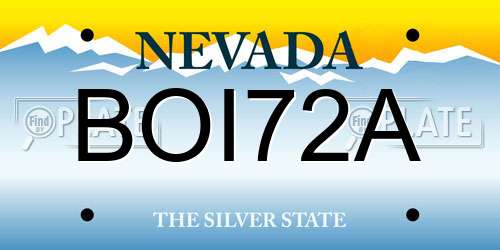 BOI72A Nevada License Plate