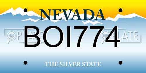 BOI774 Nevada License Plate