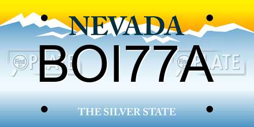 BOI77A Nevada License Plate