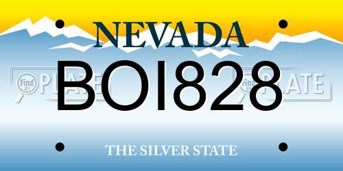 BOI828 Nevada License Plate