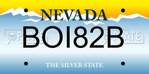 BOI82B Nevada License Plate