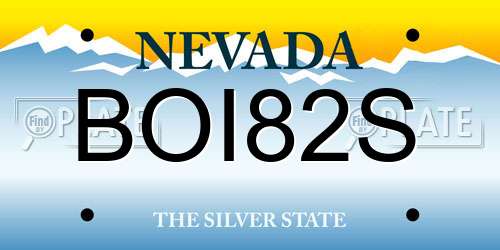 BOI82S Nevada License Plate
