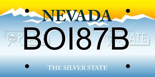 BOI87B Nevada License Plate