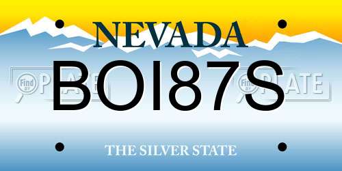 BOI87S Nevada License Plate