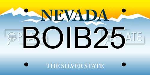 BOIB25 Nevada License Plate