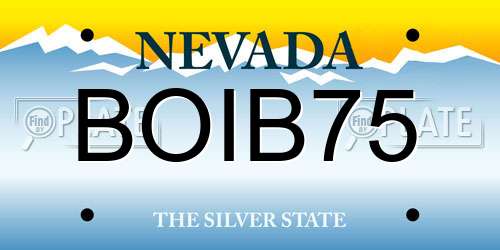 BOIB75 Nevada License Plate