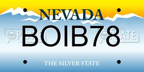 BOIB78 Nevada License Plate