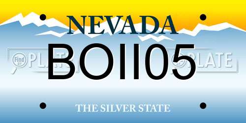 BOII05 Nevada License Plate