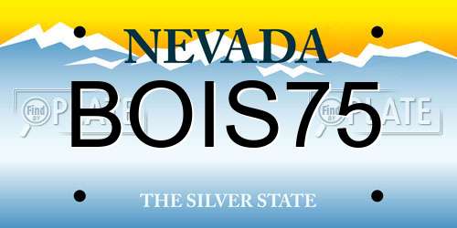 BOIS75 Nevada License Plate