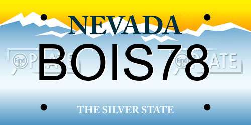 BOIS78 Nevada License Plate